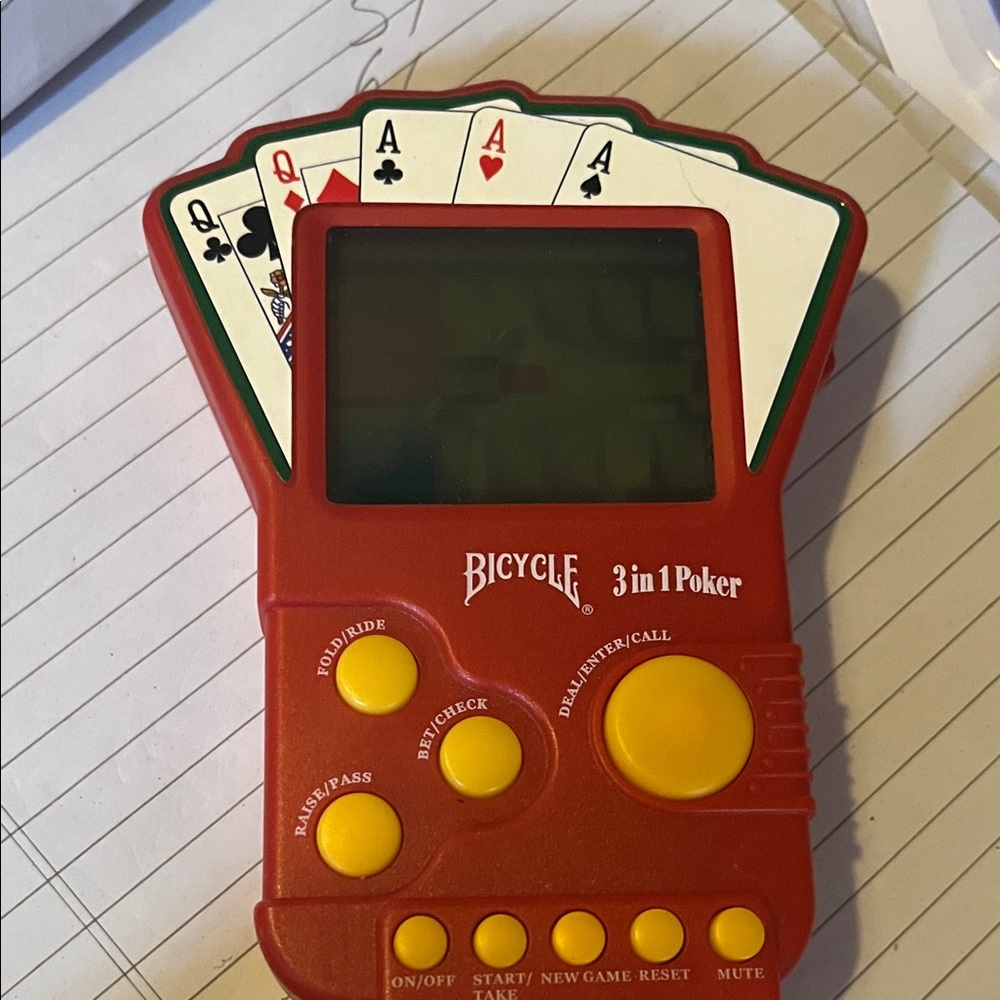 😄Vintage handheld 3in 1 poker Bicycle 2004
